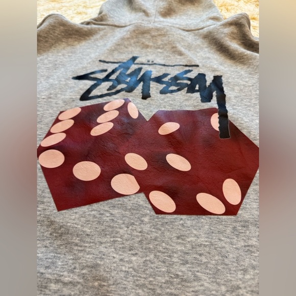 Stussy Dice Out Hoodie Gray S - Picture 8 of 11